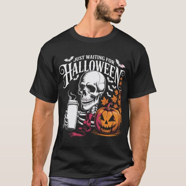 T-shirt En attendant juste Halloween (Devant)