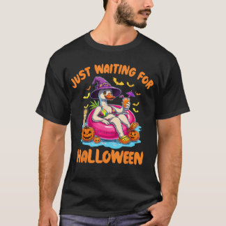 T-shirt En attendant la saison d'Halloween Oie Été Effraya