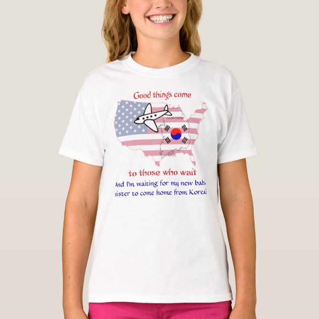 T-shirt En attente de ma petite soeur (Corée) (Devant)