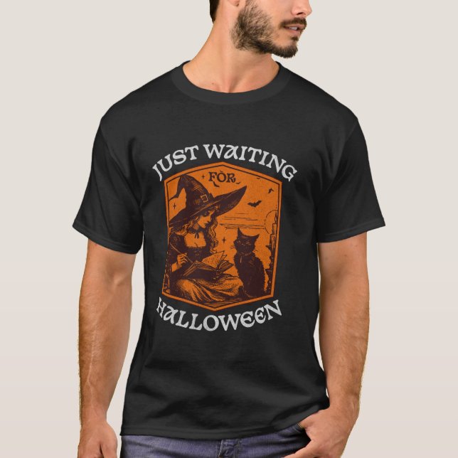 T-shirt En attente d'Halloween Cat T Shirt (Devant)