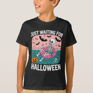 T-shirt En Attente D'Halloween Funny Humour Sarcastique H