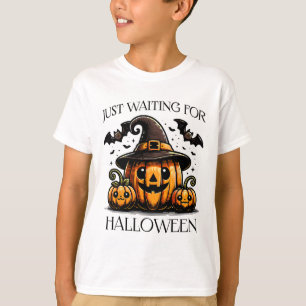 T-shirt En attente du Citrouille Éffrayant d'Halloween