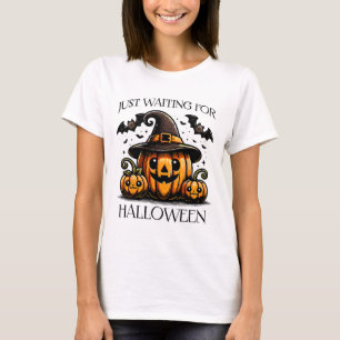 T-shirt En attente du Citrouille Éffrayant d'Halloween