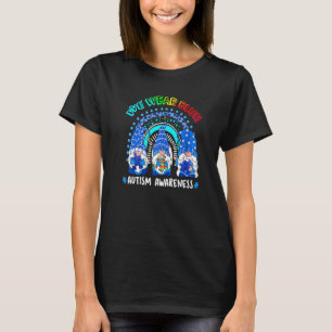 T-shirt En Avril Nous Gnome Bleu Arc-en-ciel Sensibilisati