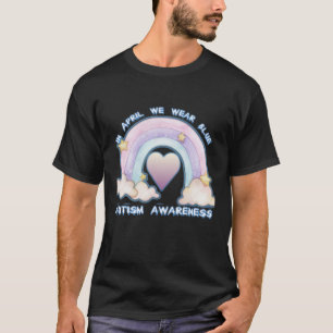 T-shirt En Avril Nous Portons Bleu Sensibilisation sur l'a