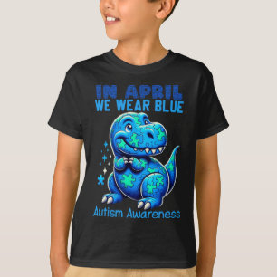 T-shirt En Avril Nous Portons Bleu Sensibilisation sur l'a