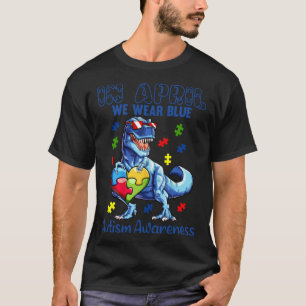 T-shirt En Avril Nous Portons Du Bleu Dinosaure De La Sens