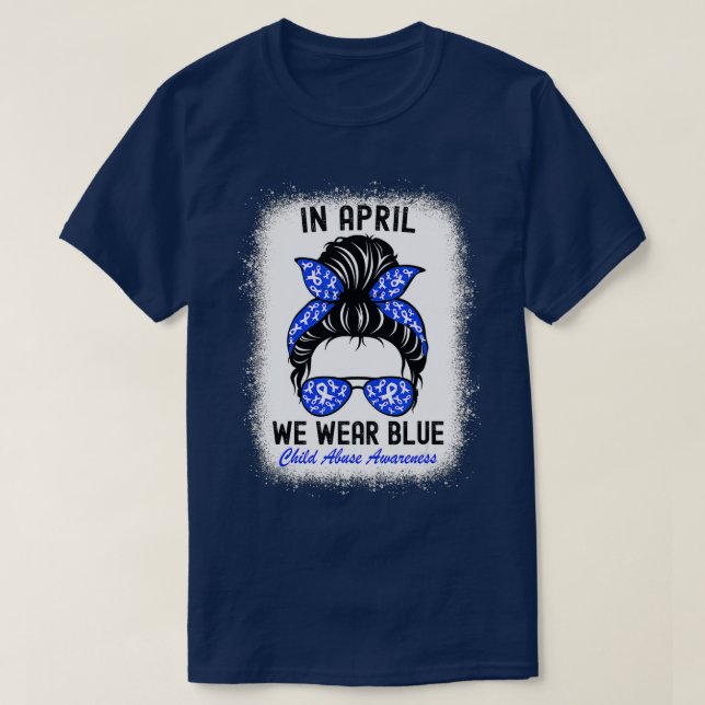 T-shirt En Avril, Nous Portons Du Bleu Pour Me Sensibilise (Design devant)