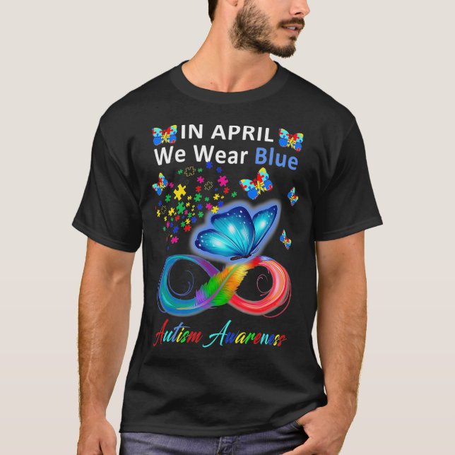 T-shirt En Avril Nous Portons Sensibilisation sur l'autism (Devant)