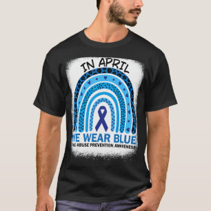 T-shirt En Avril, Nous Portons Une Attention Bleue À La Pr