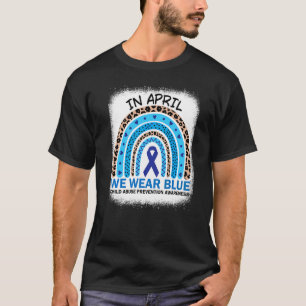 T-shirt En Avril, Nous Portons Une Attention Bleue À La Pr