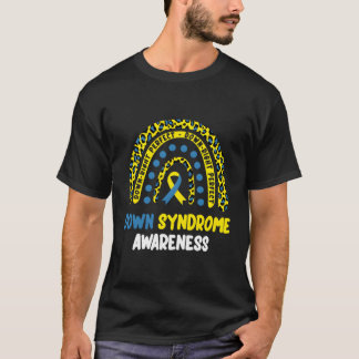 T-shirt En Bas à droite parfait Rainbow T21 Syndrome en ba
