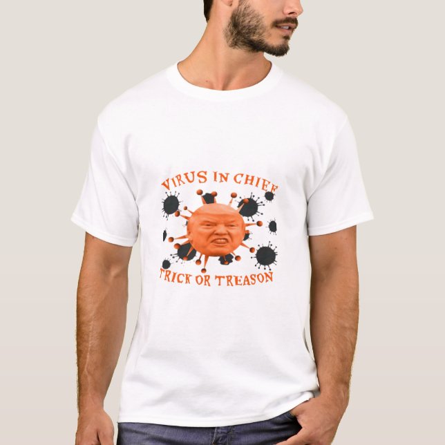 T-shirt En Chef, Trick Ou Treat, Anti-Halloween Politique (Devant)
