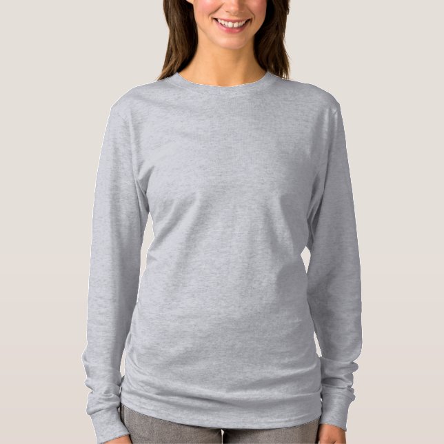 T-shirt en coton à manches longues Unisex Grey (Devant)