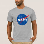 T-shirt en coton ajusté Iconique de la NASA (gris<br><div class="desc">AVIS IMPORTANT : Insignes et identificateurs de la NASA fournis et utilisés avec la permission de la NASA.</div>