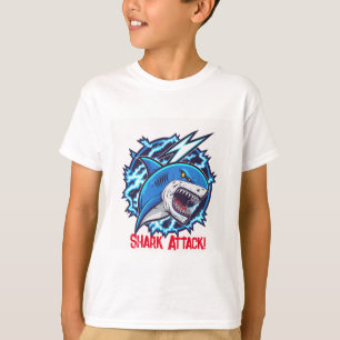 T-shirt en coton d'attaque de requin par un garçon