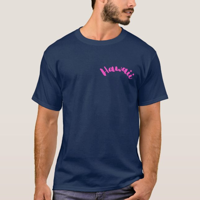 T-shirt en coton foncé classique hawaïen (Devant)