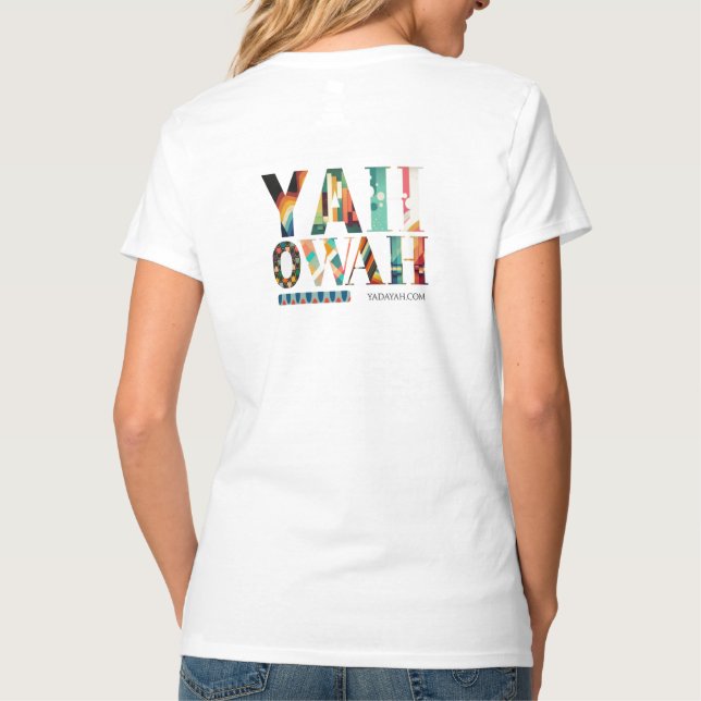 T-Shirt en coton Yahowah Design pour femmes (Dos)