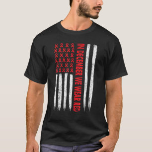 T-shirt en décembre, nous portons le ruban rouge la journé