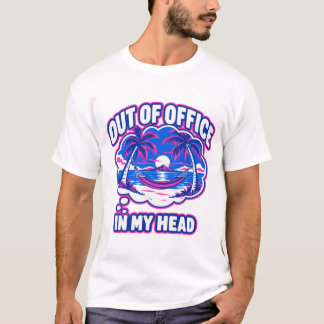 T-shirt En dehors du bureau dans ma tête île tropicale