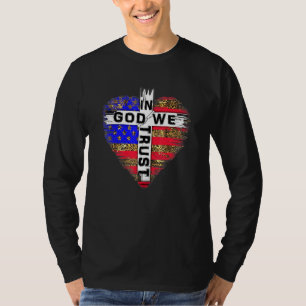 T-shirt En Dieu Nous Avons Confiance 4 Juillet Drapeau Amé