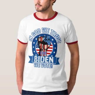 T-shirt En Dieu, nous faisons confiance à Biden, nous voto