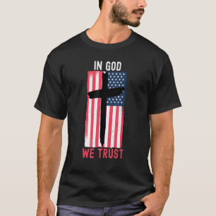 T-shirt En Dieu, nous faisons confiance au drapeau américa