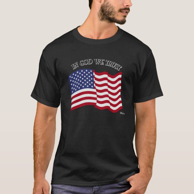 T-shirt En Dieu nous faisons confiance au drapeau américai (Devant)