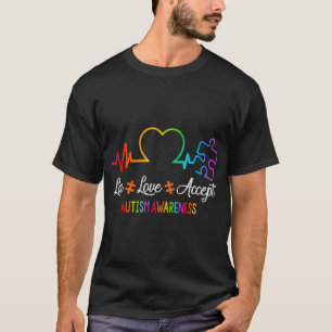 T-shirt En direct Love Accept Autism Awareness Tie Dye Puz