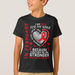 T-shirt En février, je me mets au rouge pour la maladie ca