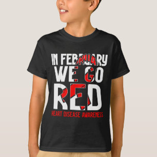 T-shirt En février, nous allons au rouge Maladie cardiaque