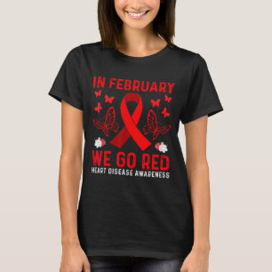 T-shirt En février, nous allons au rouge, sensibilisation