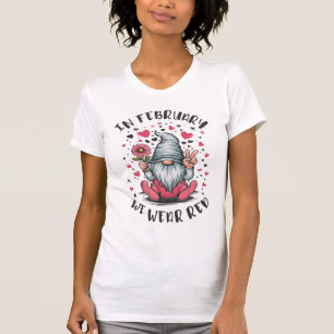 T-shirt En février, nous portons du rouge pour la sensibil