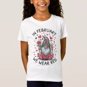 T-Shirt En février, nous portons du rouge pour la sensibil