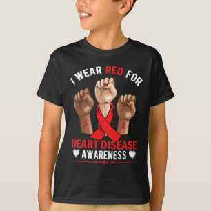 T-shirt En Février, Nous Portons Red Heart Disease Awarene