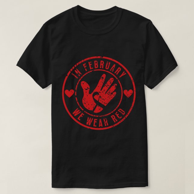 T-shirt En Février Nous Portons Rouge 8 (Design devant)