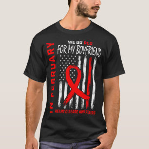 T-shirt En février, nous portons un petit ami rouge Maladi