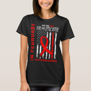 T-shirt En février, portez du rouge Petite sœur Maladie ca