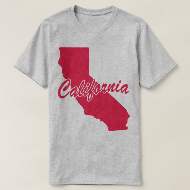 T-shirt en forme de l'État de Californie (Design devant)