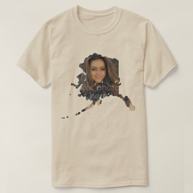 T-shirt en forme de l'état de l'Alaska (Design devant)