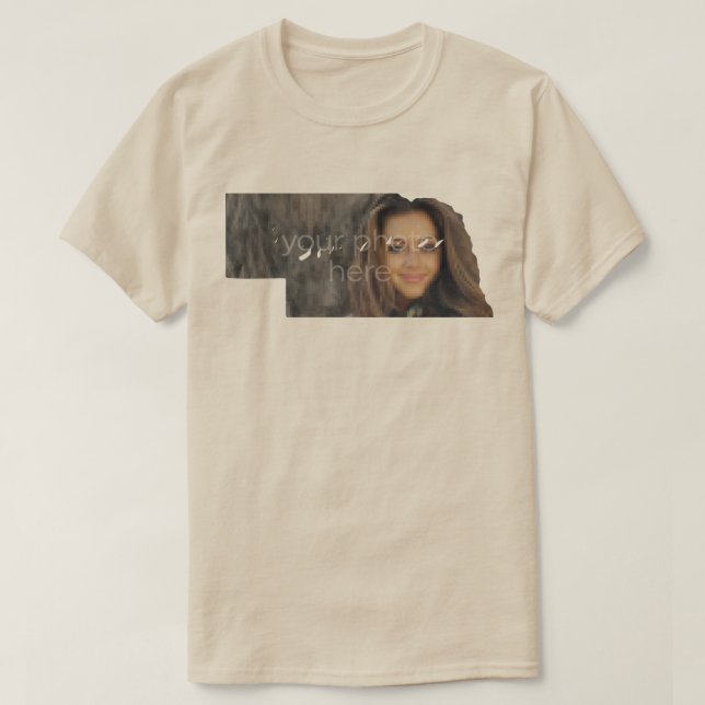 T-shirt en forme de l'état de l'état du Nebraska (Design devant)