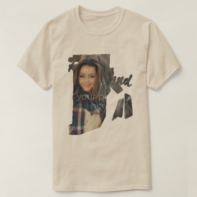 T-shirt en forme de l'état de Rhode Island (Design devant)