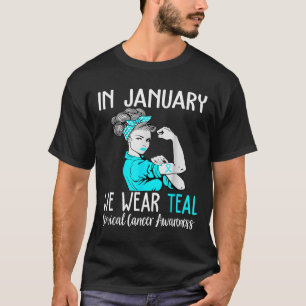 T-shirt En Janvier Nous Portons Turquoise Pour Le Cervical