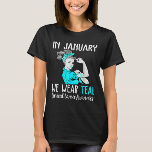 T-shirt En Janvier Nous Portons Turquoise Pour Le Cervical