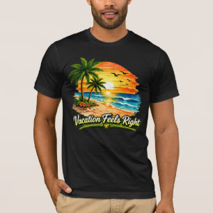 T-shirt en jersey doux Vacances se sentent bien US