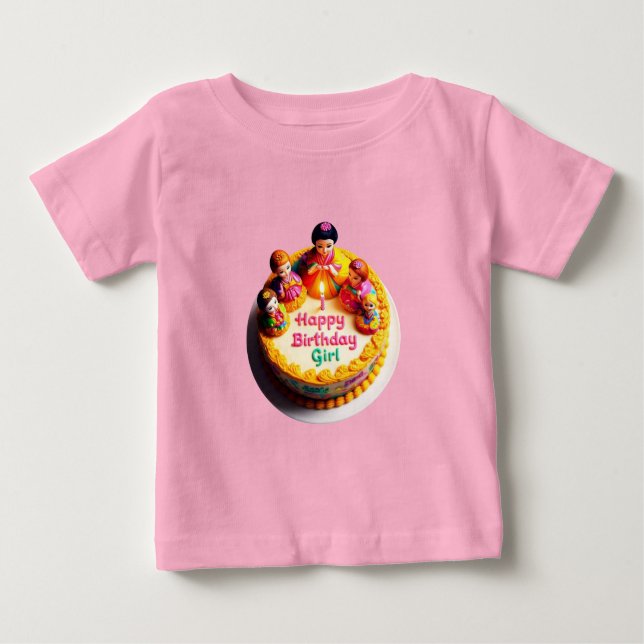 T-Shirt en Jersey Fin pour Bébé "Joyeux Anniversai (Devant)