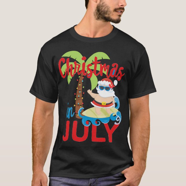 T-shirt En juillet été Père Noël (Devant)