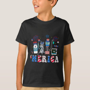 T-shirt En Juillet Rouge Blanc Icu Soins Infirmiers Er Ed 