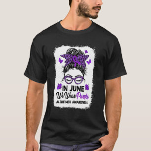 T-shirt En Juin Nous Portons Violet Alzheimer Sensibilisat