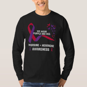 T-shirt En Juin Porter Violet Rouge migraine Prix de mal d